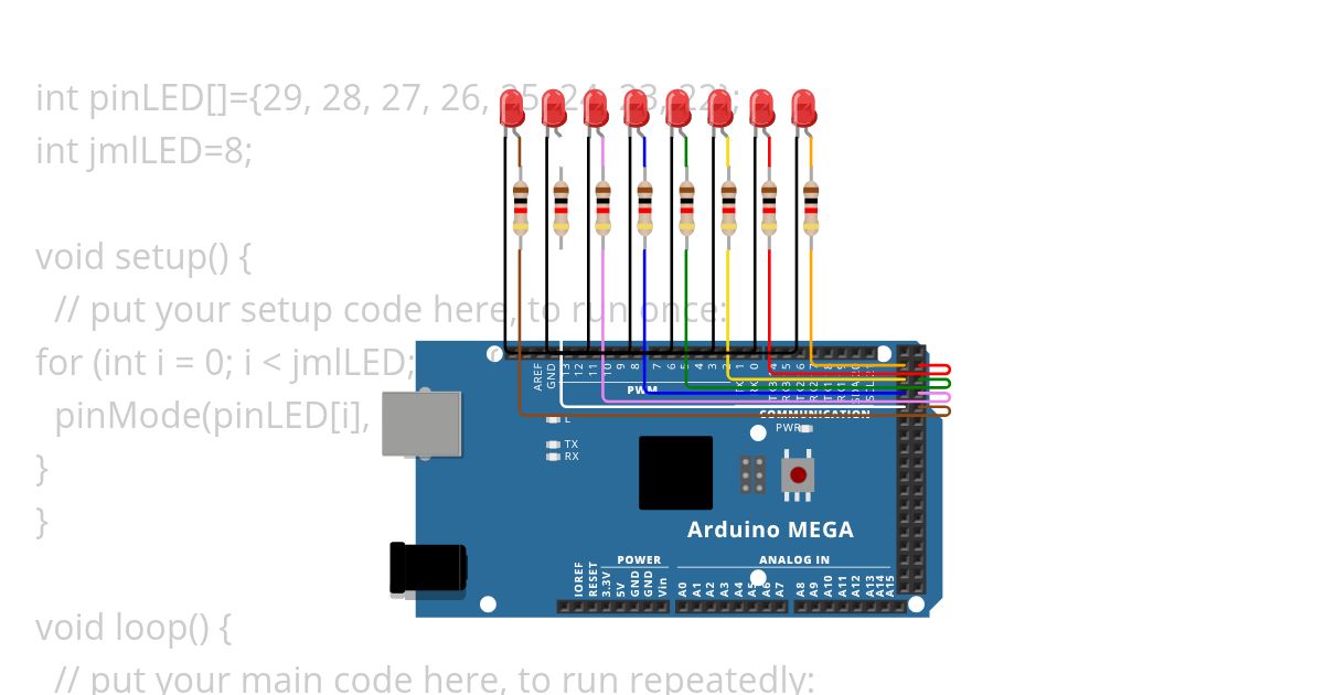 LED Array dan 7 Segment simulation