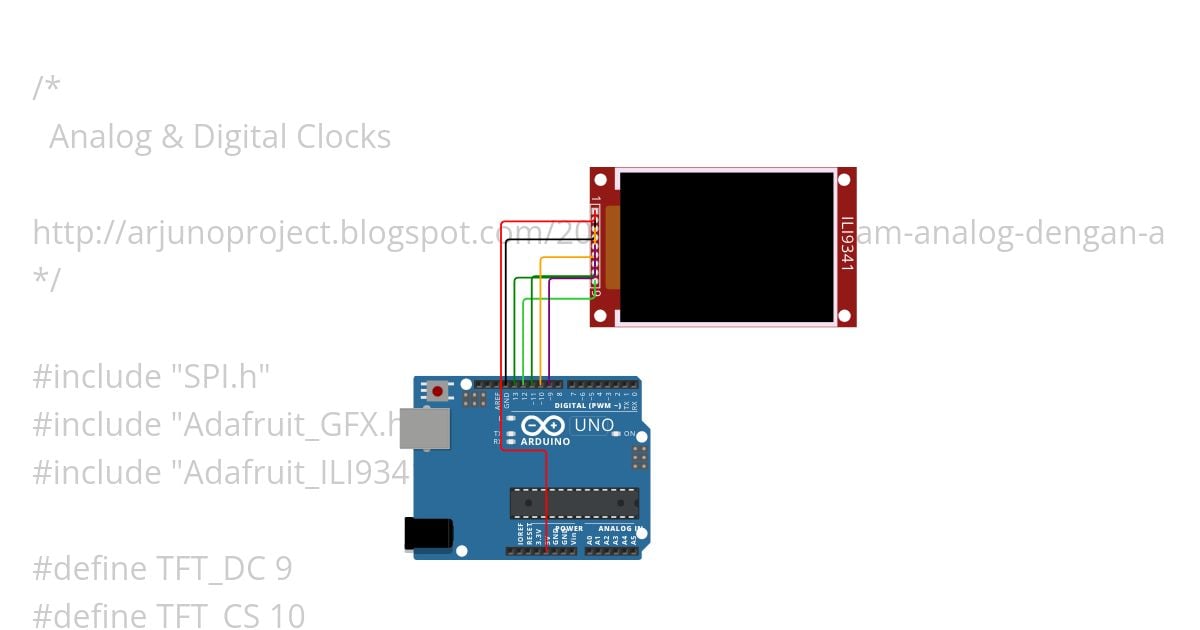 ili9341 CLOCK simulation