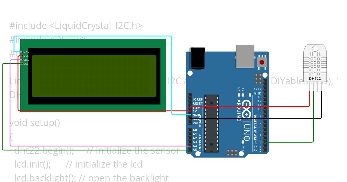 ardunio_lcd_withdhtt22 simulation