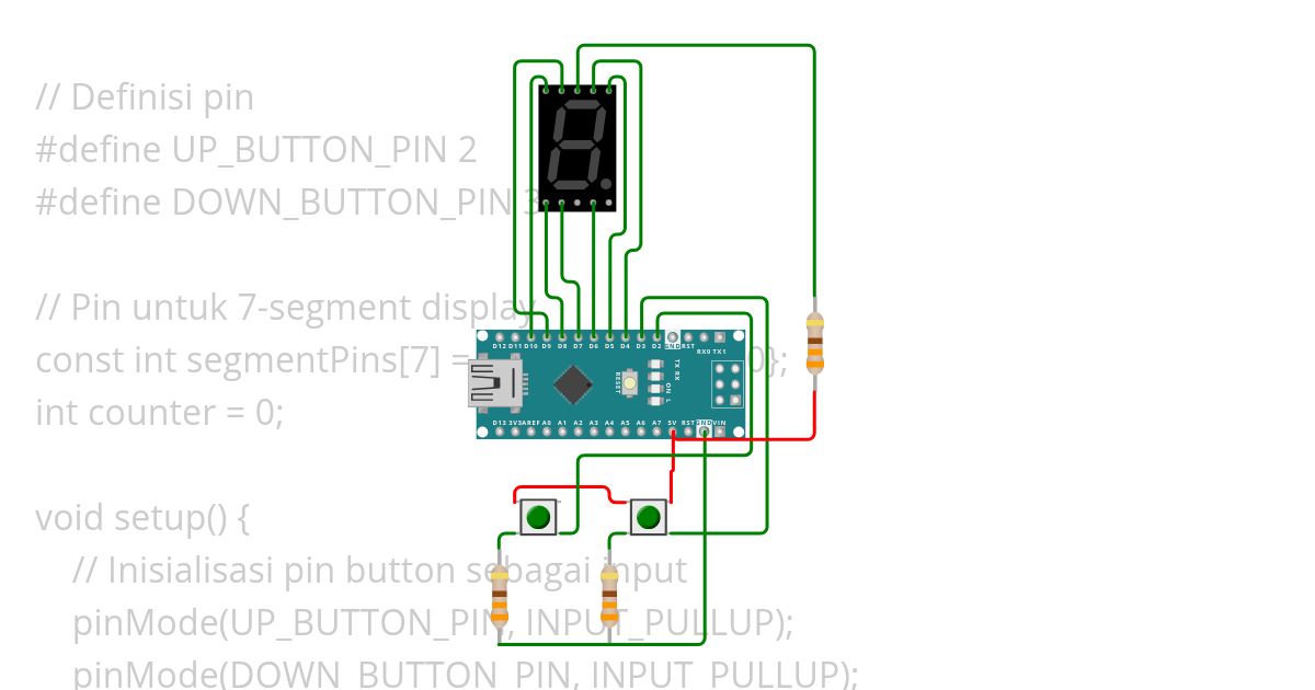 Counter Up Down 1 Digit simulation