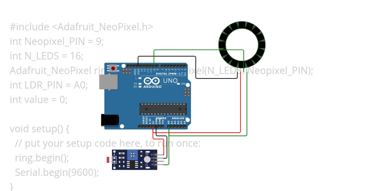 neopixel ring simulation