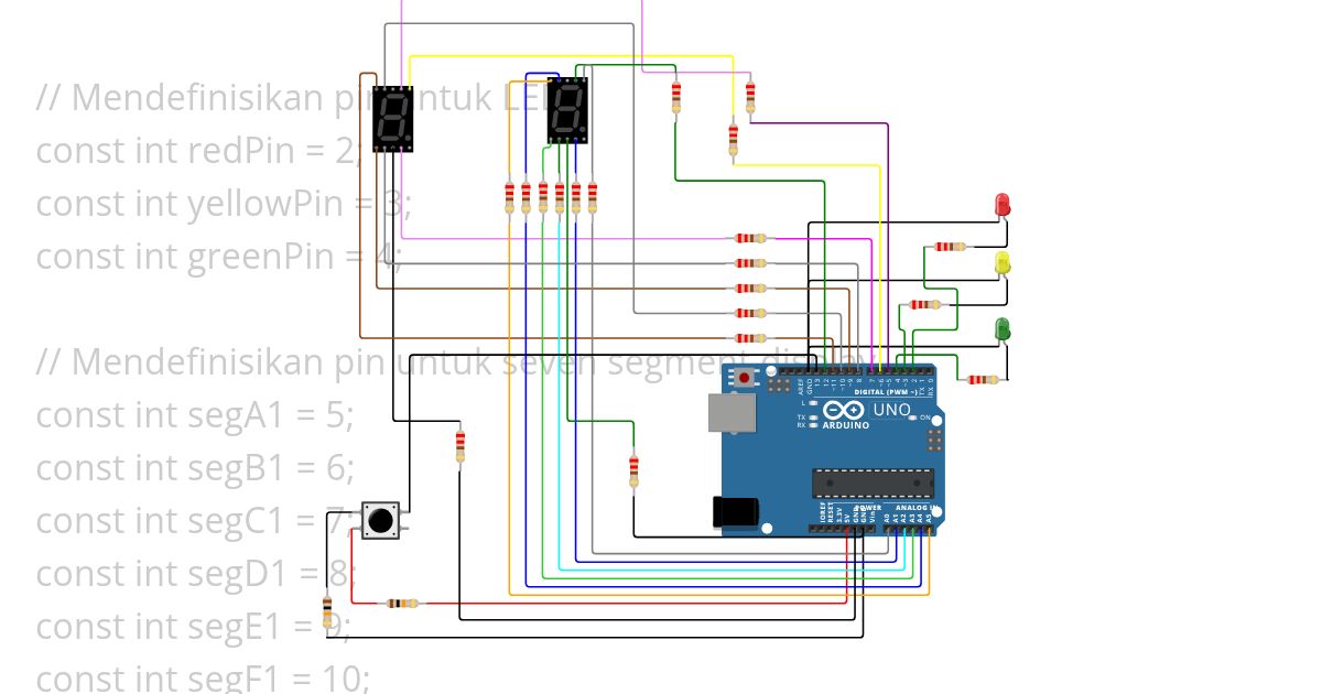 7segment traffic light simulation