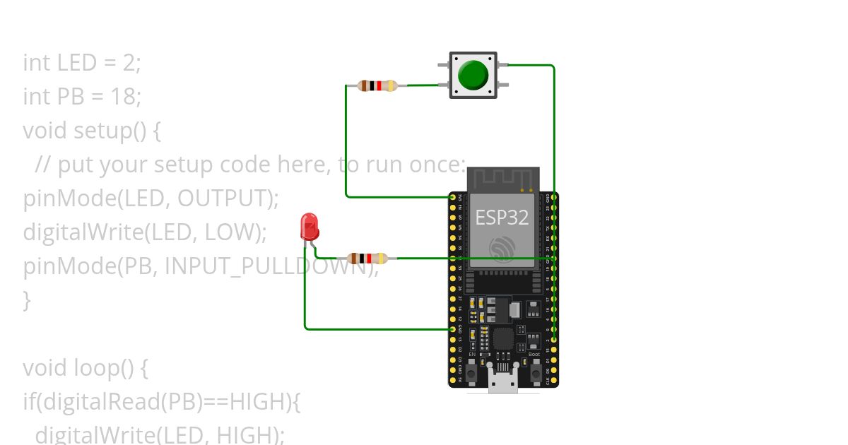 LED IF STATEMENT WITH ESP32 simulation