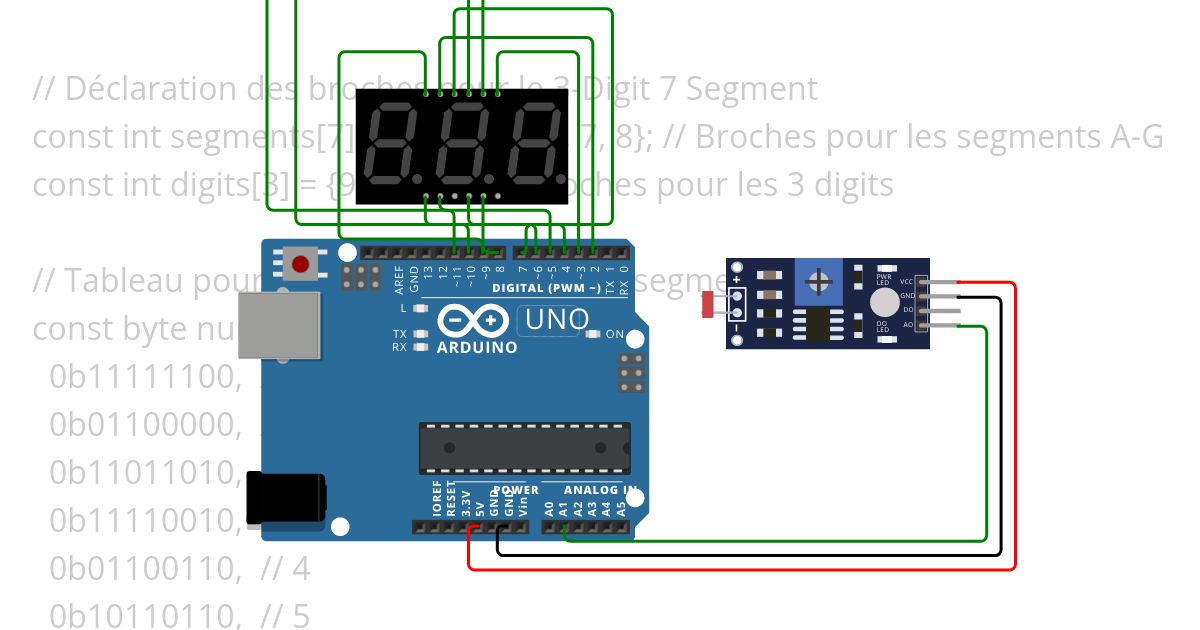 test 3 digital 7 segment with photoresistor simulation