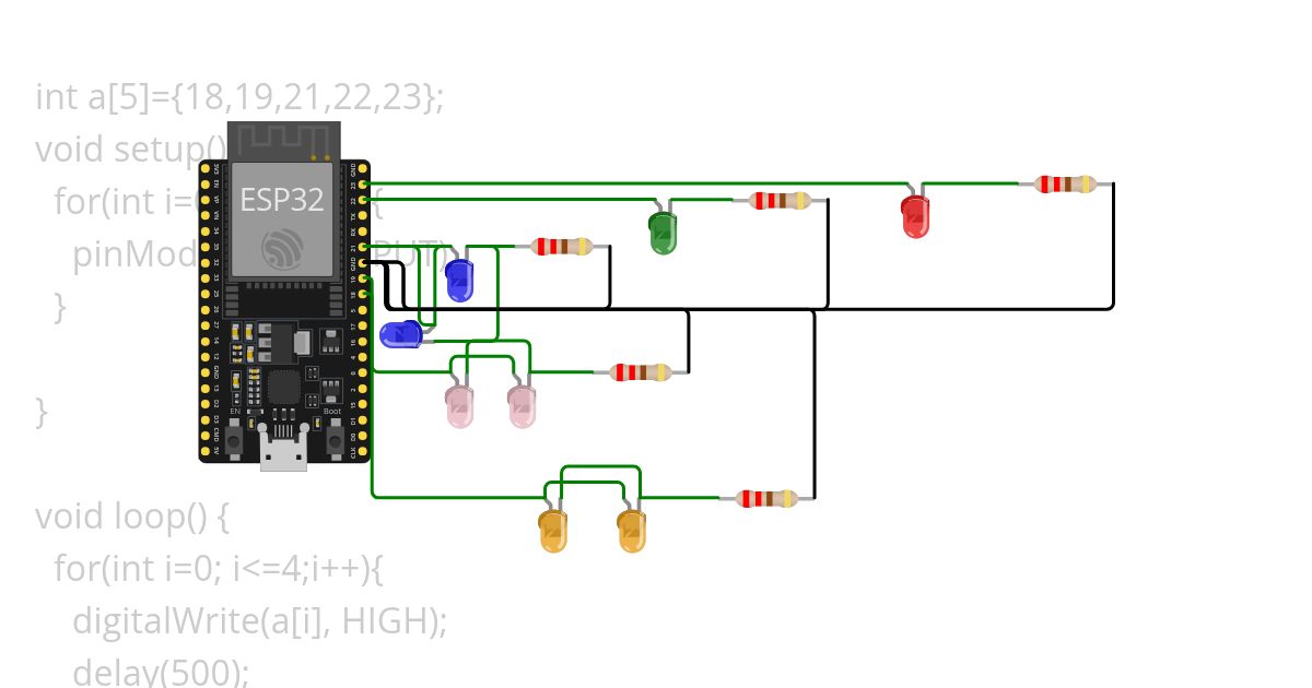 ESP32- 3 LED simulation