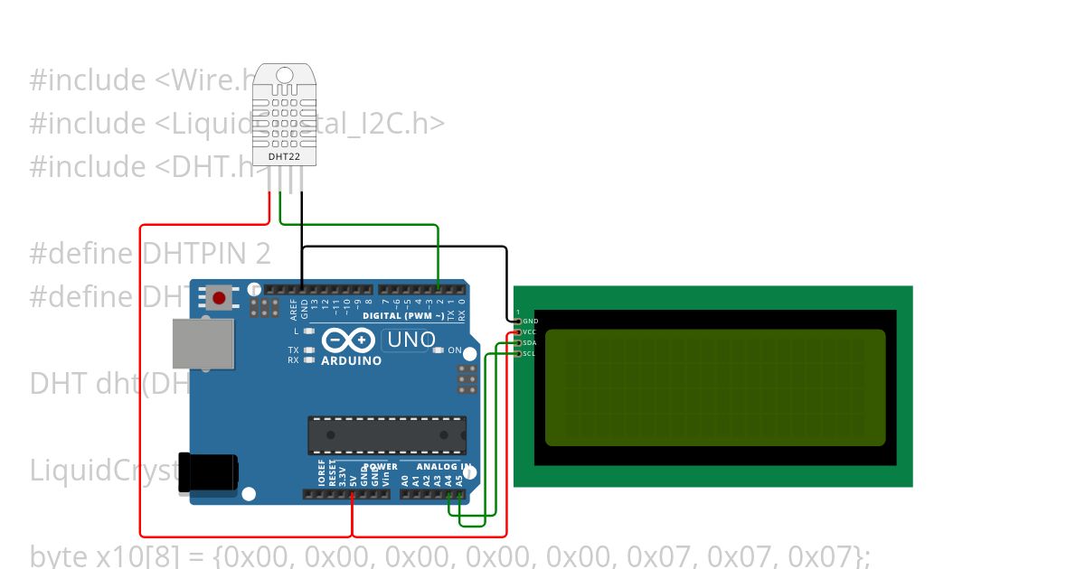 DHT with Display UNO simulation