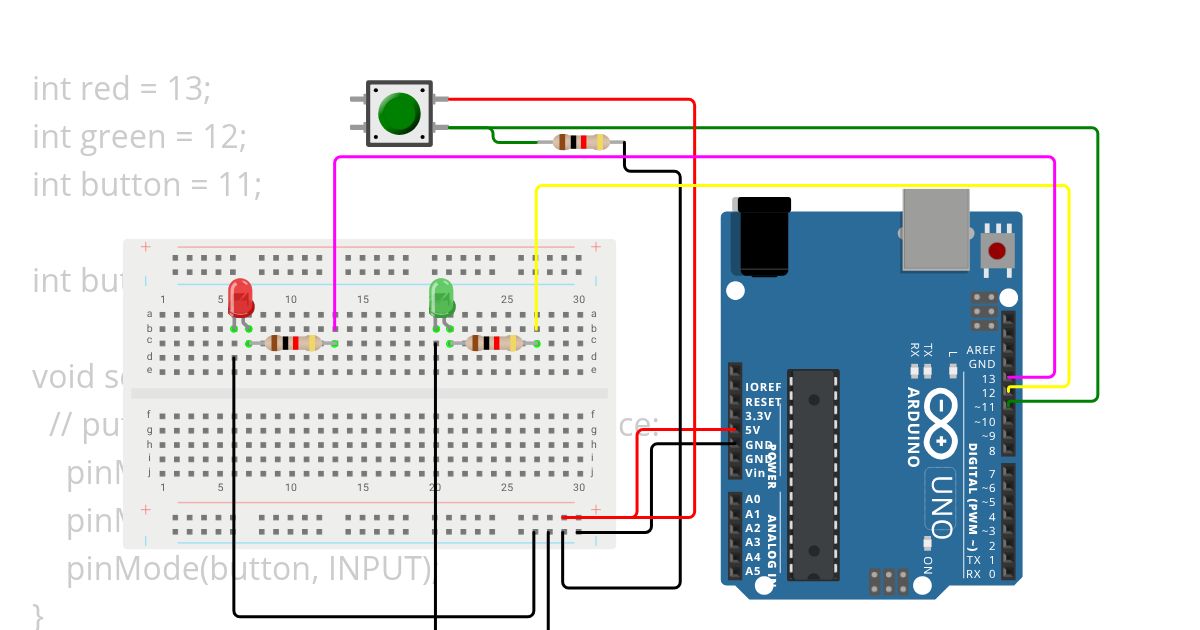 Pushbutton LED simulation