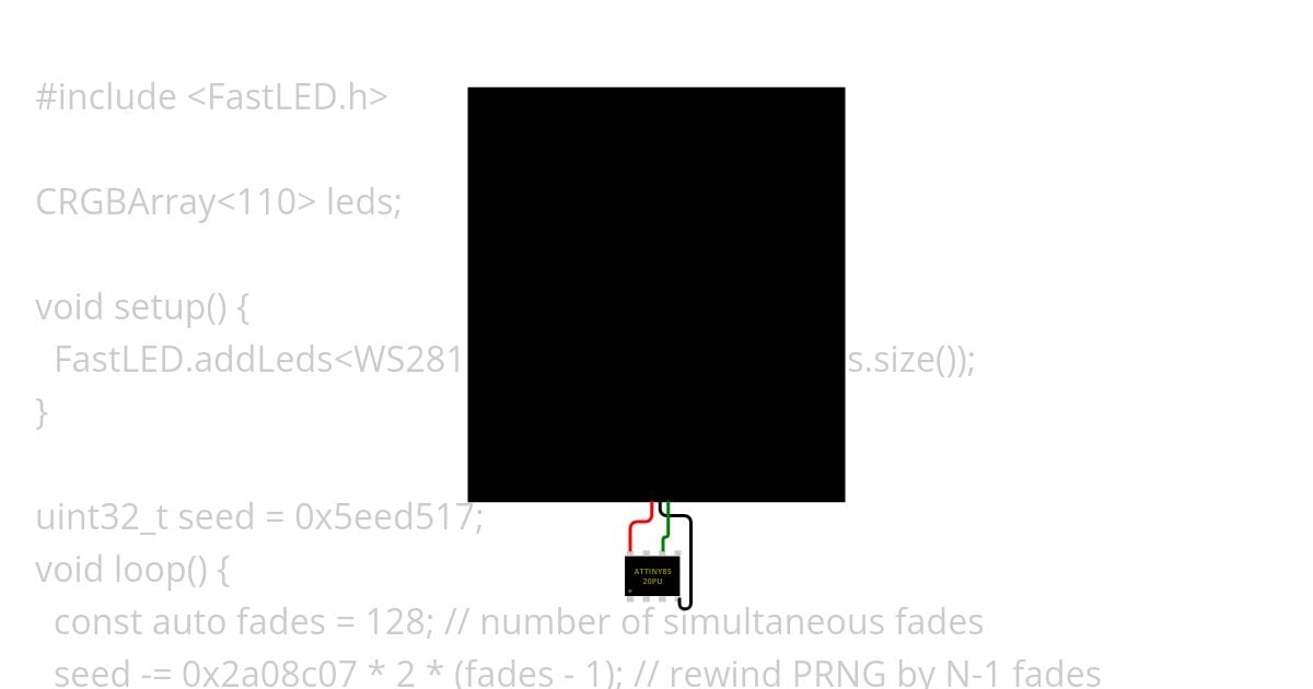 ATTiny85_FastLED Random HSV fades simulation