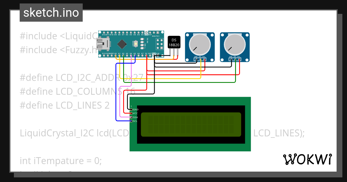 Nano I2C LCD - Wokwi ESP32, STM32, Arduino Simulator