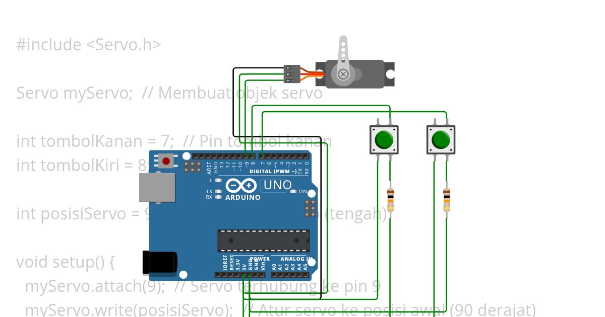 TUGAS SERVO PUSH BUTTON LR simulation