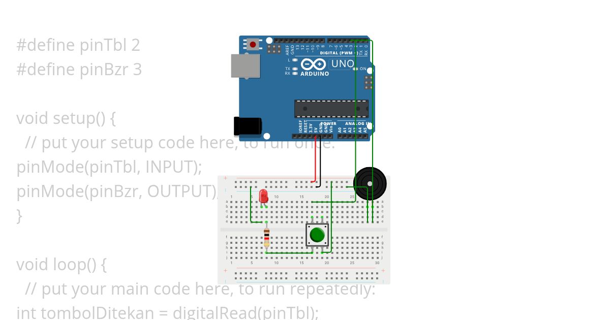 BUZZER DAN TOMBOL simulation