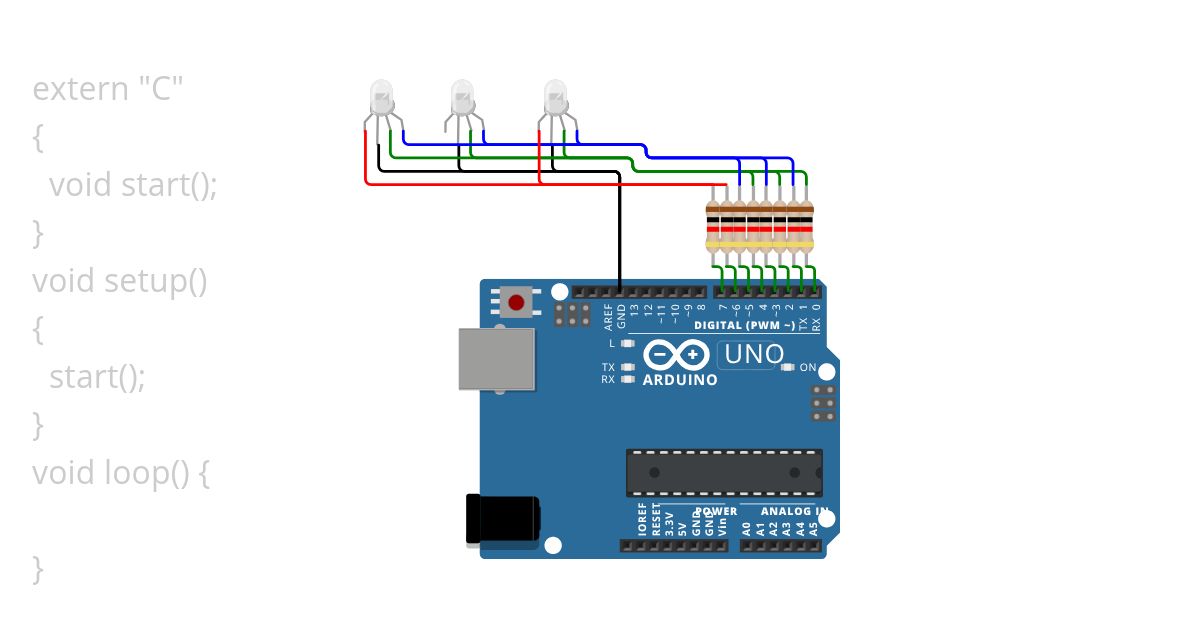 blink rgb led with assembly simulation