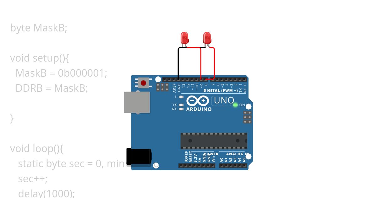 LED Blinken simulation