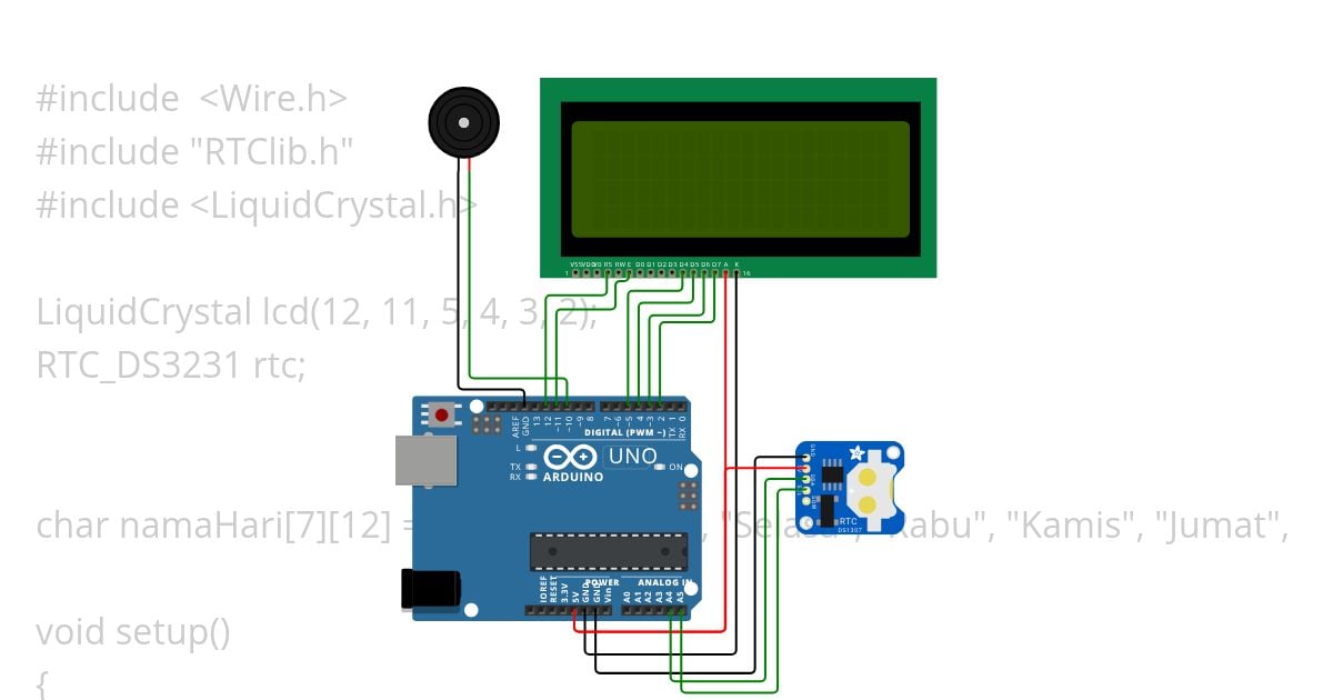 hari tanggal jam lcd ok Copy simulation