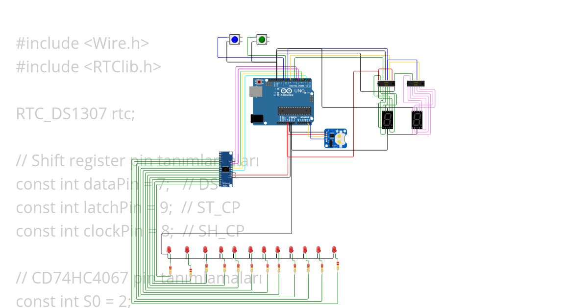 shift register final butonlu simulation