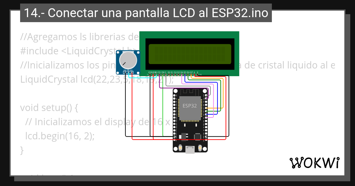 LCD ESP32.ino - Wokwi ESP32, STM32, Arduino Simulator