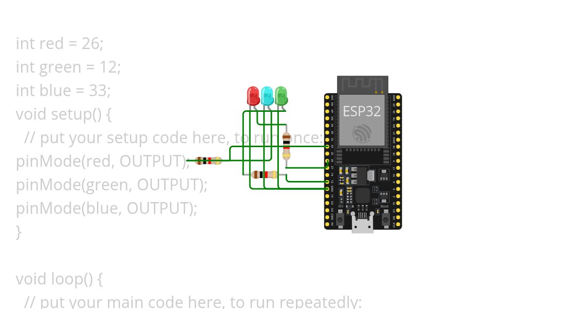 blinking light with esp32 simulation
