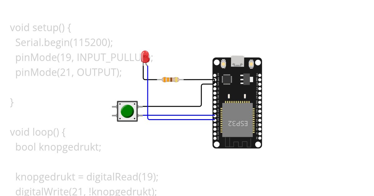 Led naar – button naar – opdracht 6 simulation