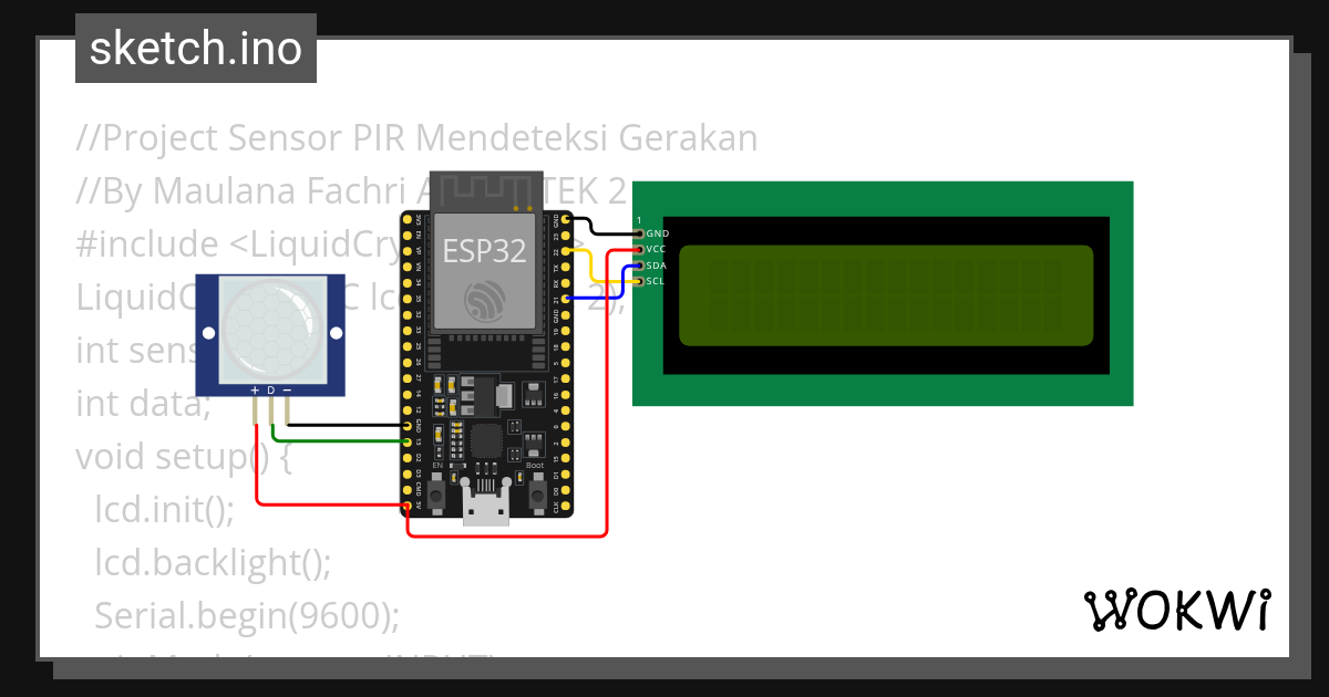 Project Sensor PIR Mendeteksi Gerakan - Wokwi ESP32, STM32, Arduino ...