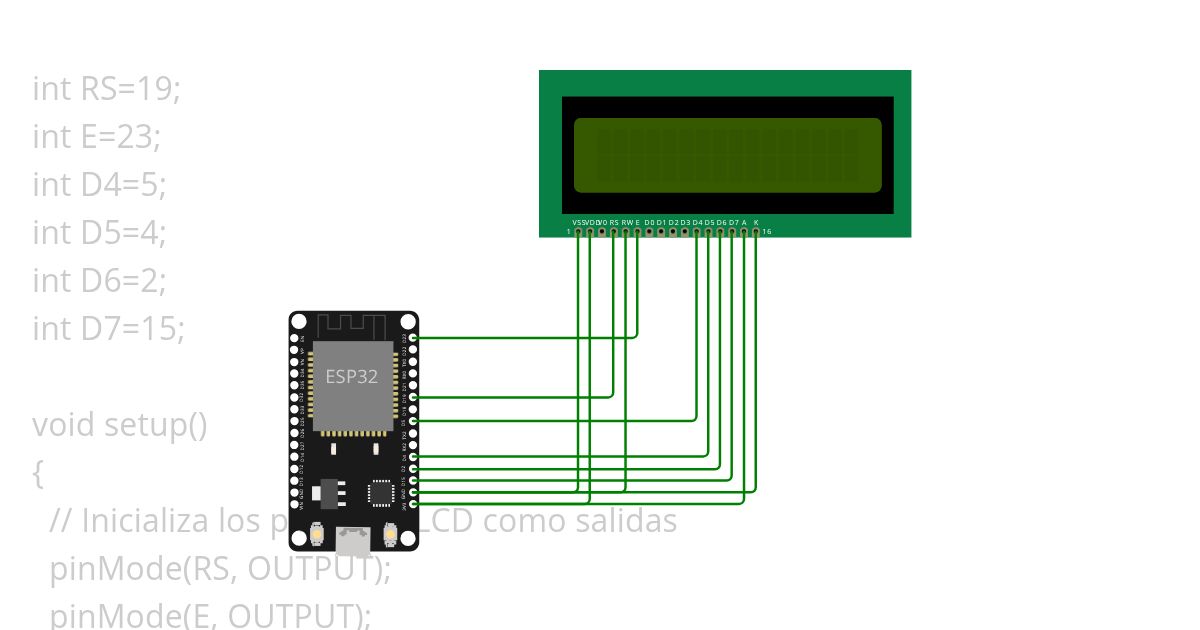 LCD 4 bits sin libreria simulation