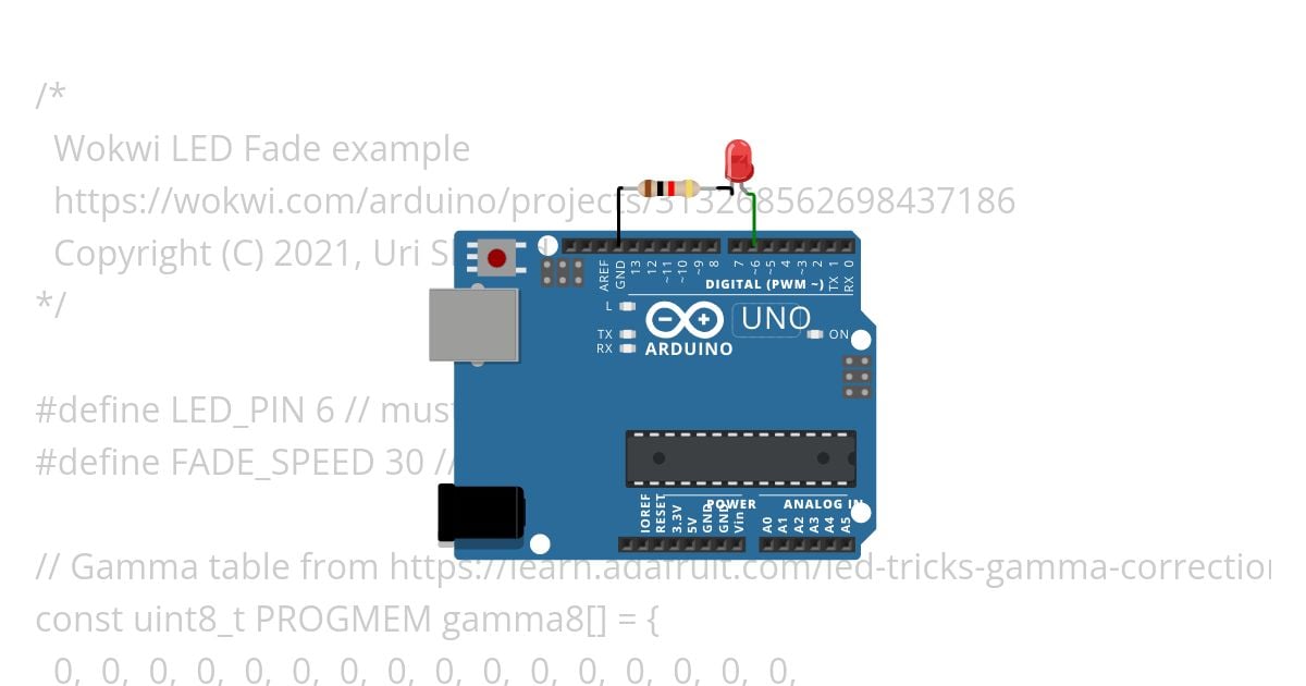 led-fade.ino Copy simulation
