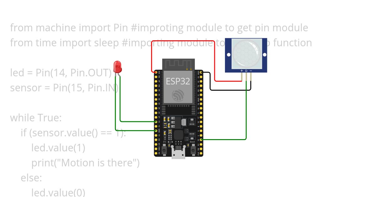 pir interfacing simulation