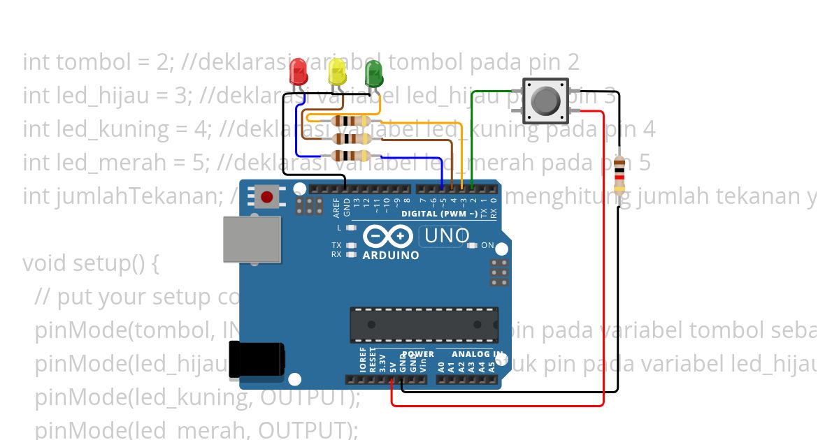 Tombol+LED UJB simulation
