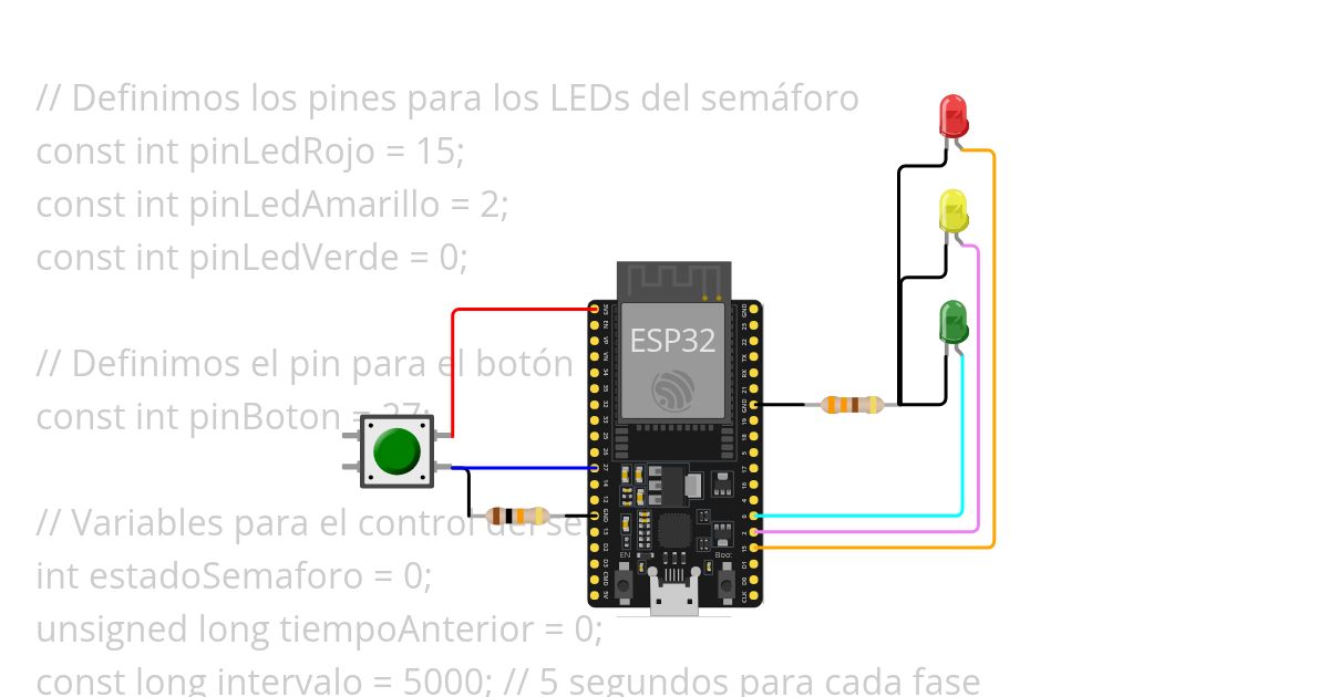 semaforo basico con boton simulation