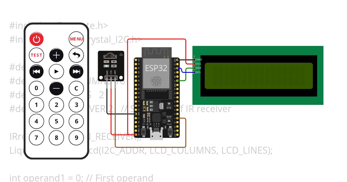 IR - Remote Calculation with ESP32 simulation