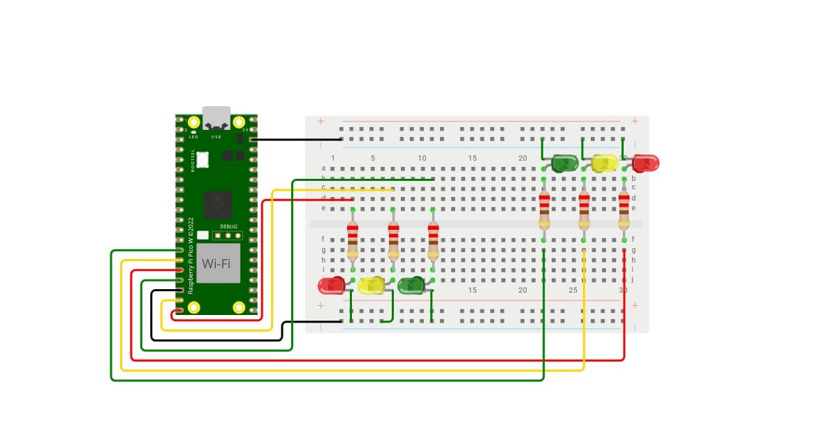 Semaforo Raspberry Pi Pico W simulation