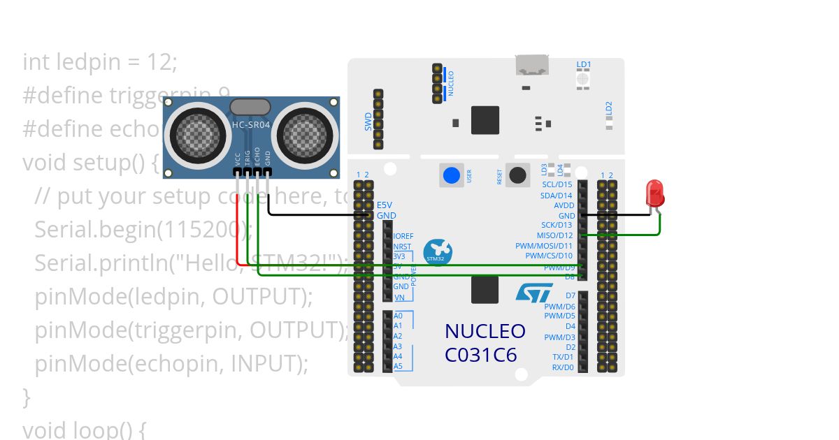 ultrasonic sensor stm32 simulation