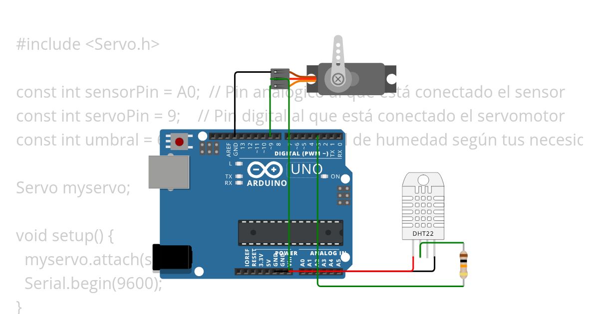 Activar servomotor para riego simulation