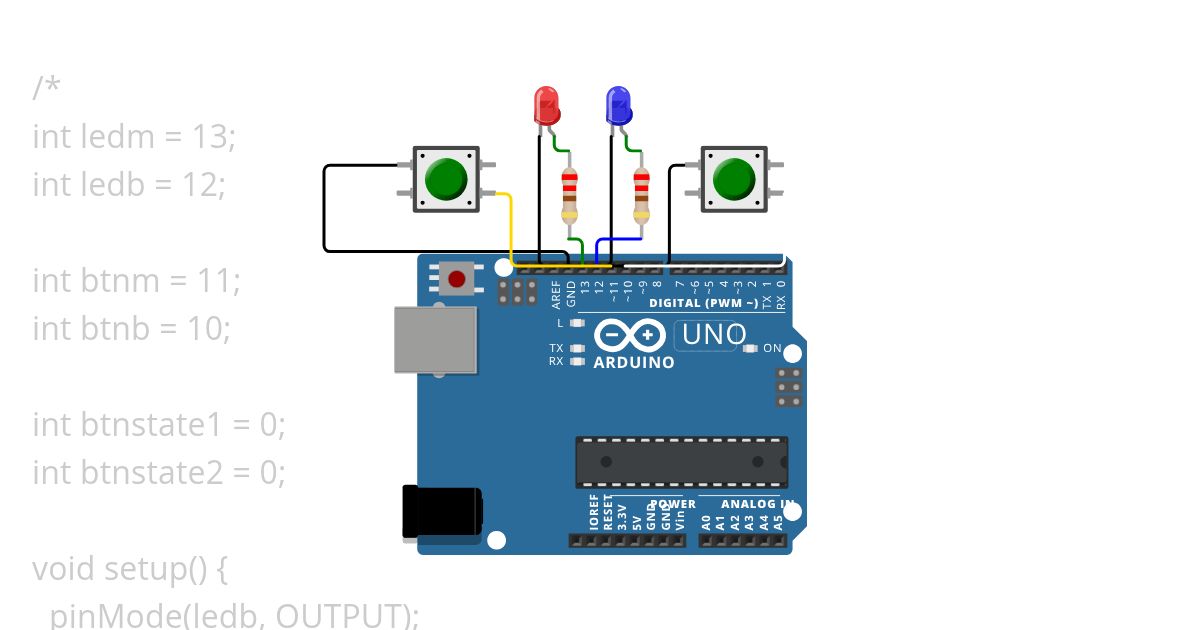 LAMPU TOMBOL (without toggle) simulation