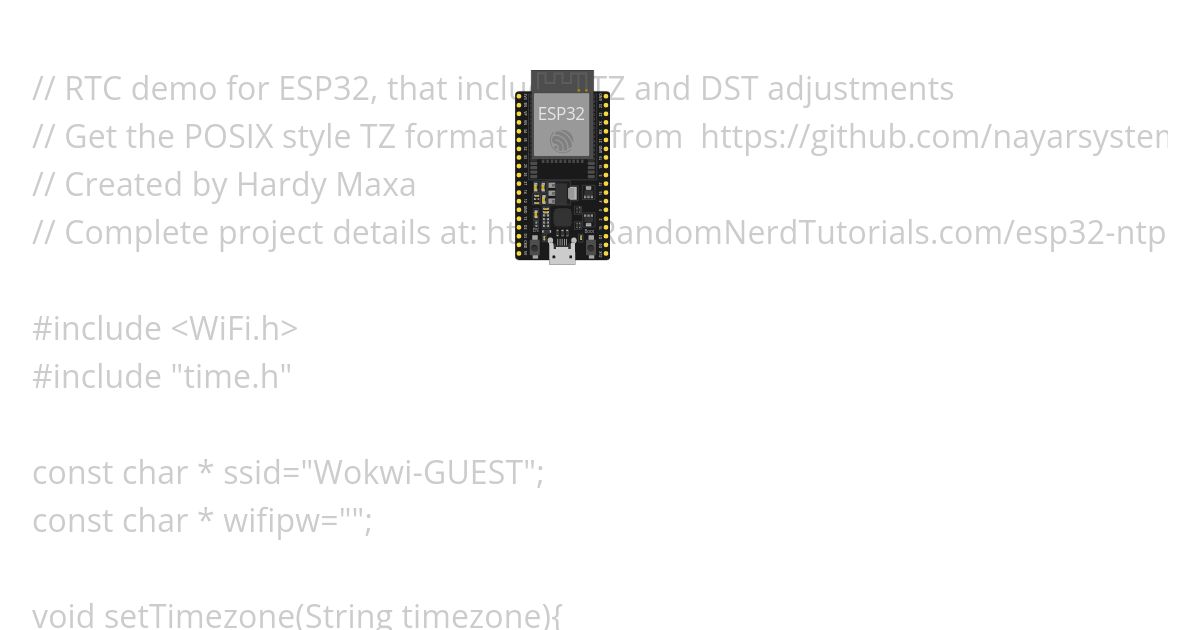 esp32 NTP-TZ-DST v1 simulation