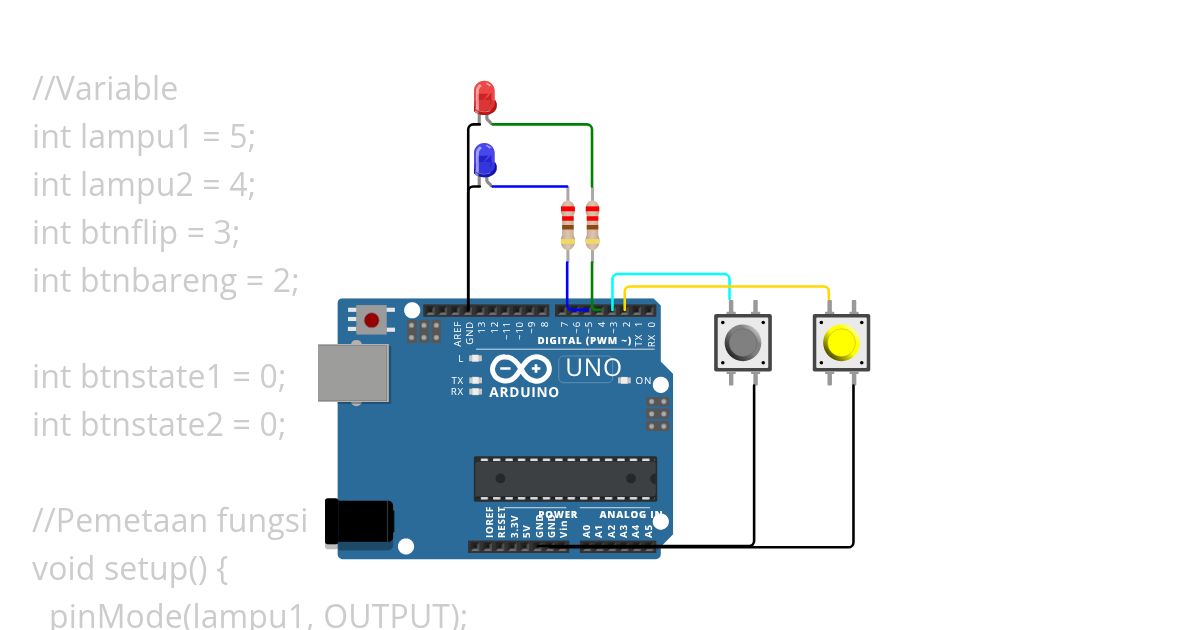 LAMPU 2 TOMBOL simulation