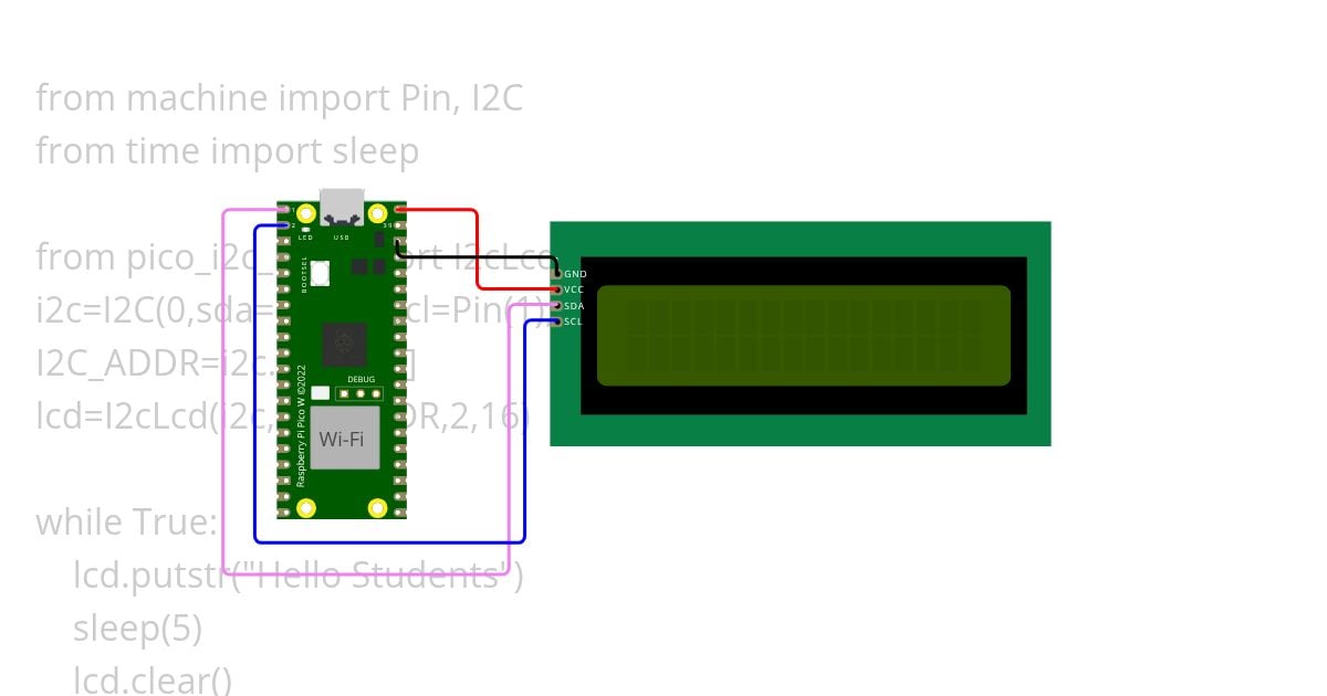8 - LCD: Raspberry PI simulation