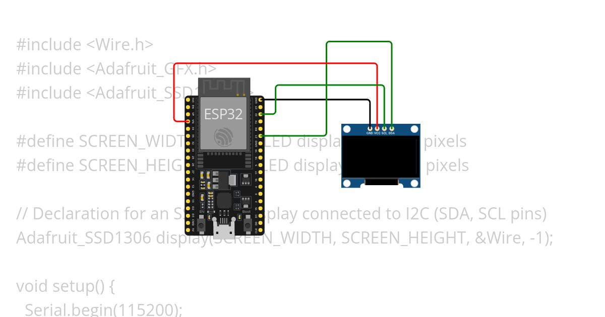 OLED display interface with ESP 32 Copy simulation