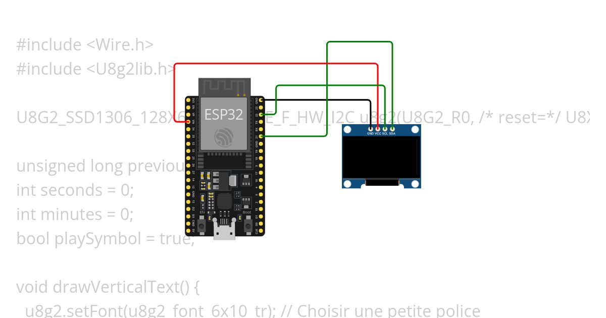 OLED display interface with ESP 32 specto Copy simulation