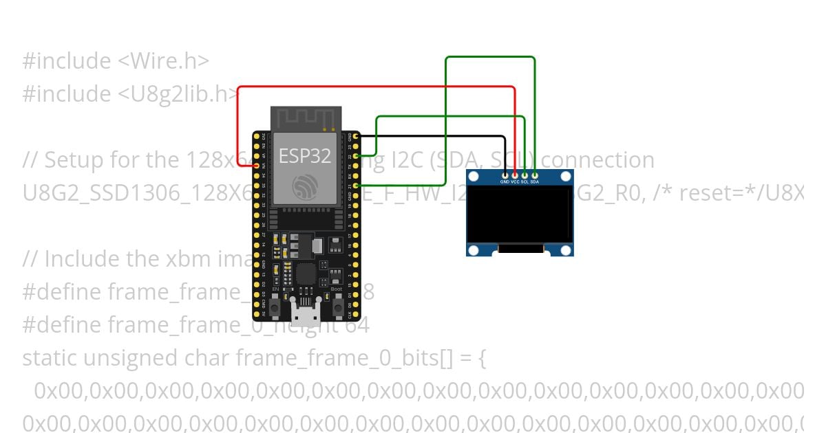 OLED ESP32 GIFL TO FRAME TO XBM simulation