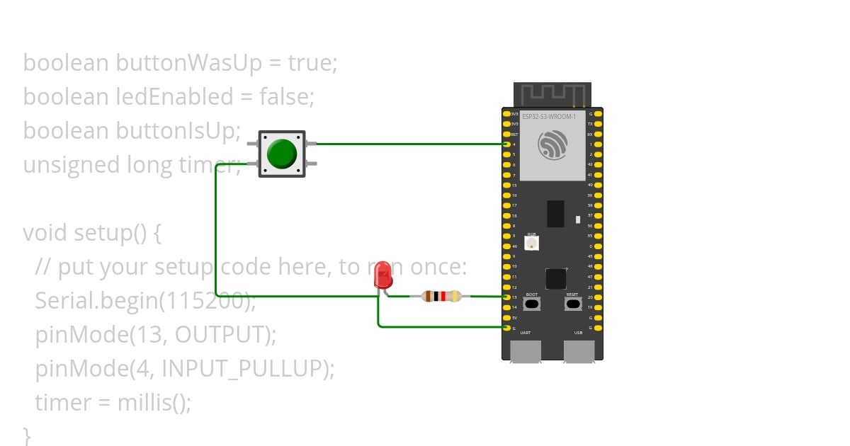 Bouton+Led simulation