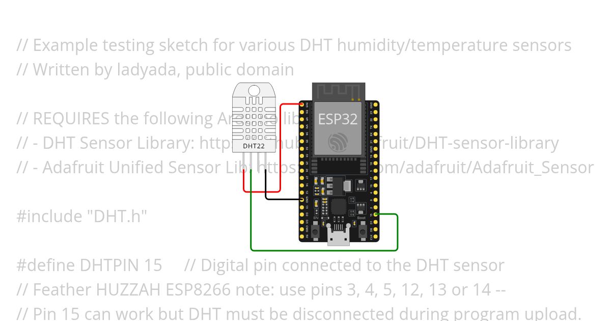 DHT 22 com ESP32 simulation