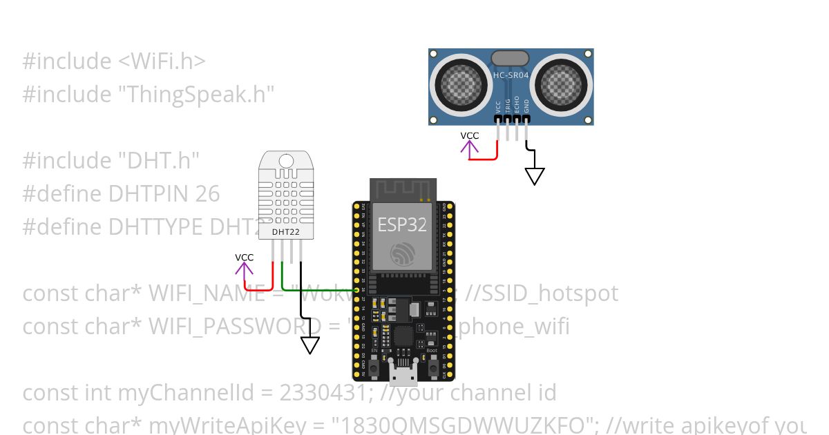 DHT 22 IN Think Speak simulation