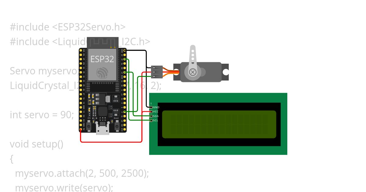 Output Servo & LCD simulation