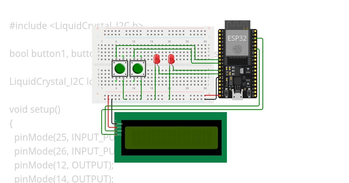 Control LED with Push Button simulation
