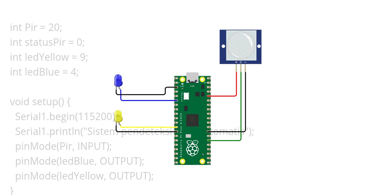 Project Raspberry Pi LED Motion Sensor simulation