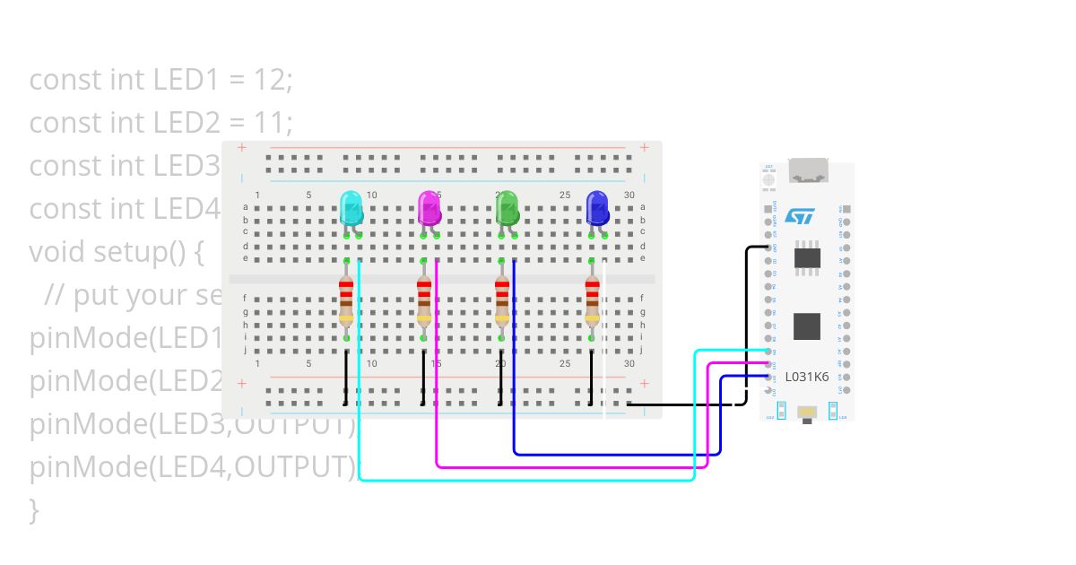 RUNNING LED STM32 simulation