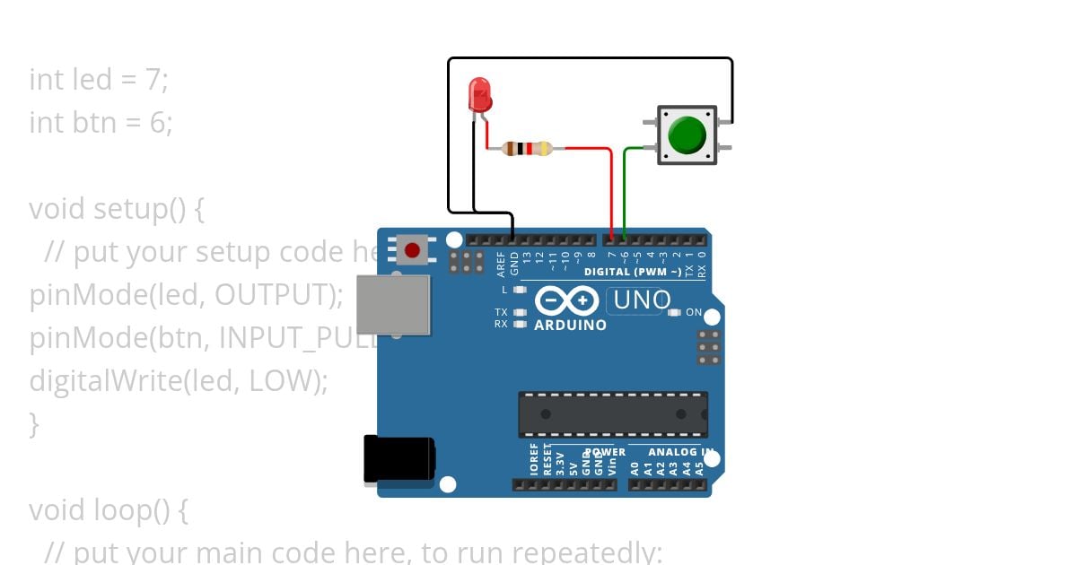 ARARDUIONO VIGOR PUSH BUTTON 2 simulation