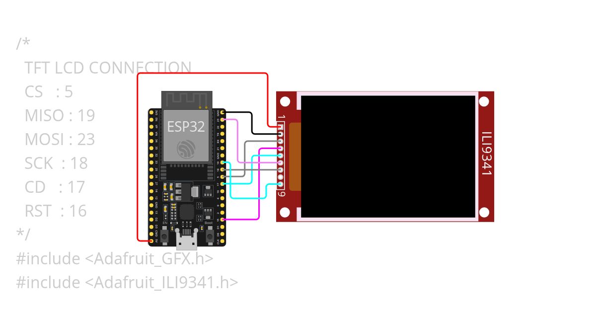 LATIHAN ESP 32 ILI9341 simulation