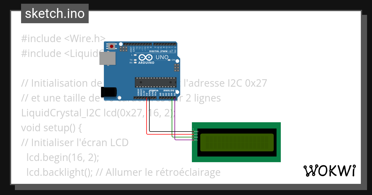 arduino with I2C - Wokwi ESP32, STM32, Arduino Simulator