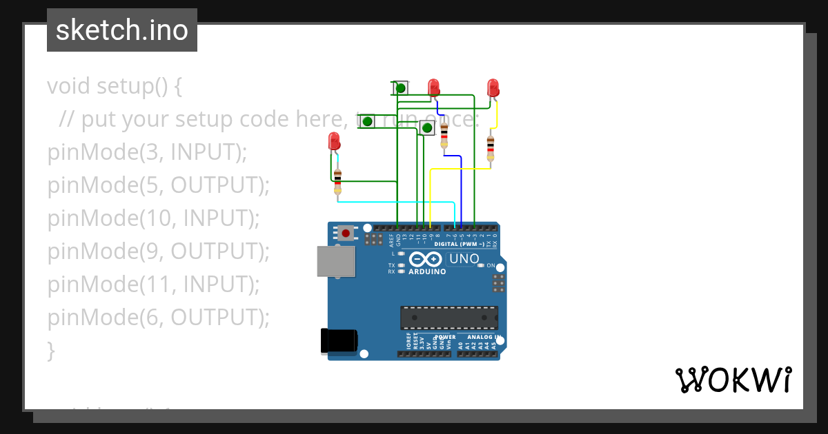 push button tahap 2 Wokwi ESP32, STM32, Arduino Simulator